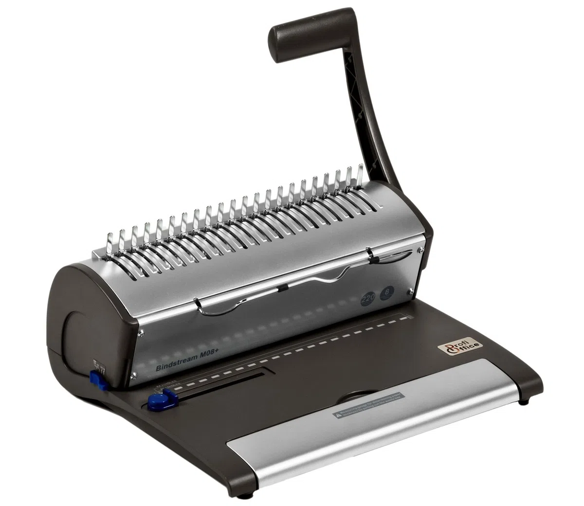 Rilegatrice Bindestream M08+ – Rilegatrice a Dorsi plastici per Formati DIN A4, Perfora 8 Fogli e Rilega fino a 220 Fogli, Macchina per Rilegatura per Studenti (79017)