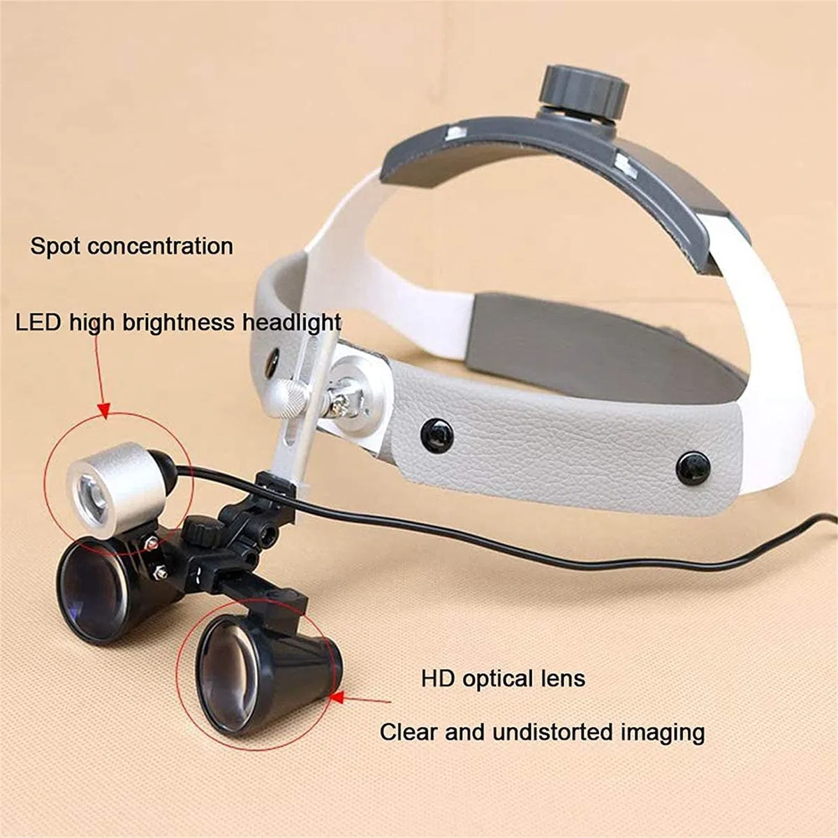 Lente di ingrandimento Lenti di ingrandimento Lente di ingrandimento con fascia, Lente di ingrandimento digitale portatile, Lente di ingrandimento dentale Luce Controllo dell'impianto del canale radic