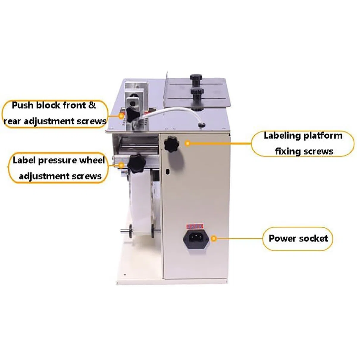 Etichettatrice Automatica ad Angolo retto 2 in 1 + Etichettatrice pelabile, Etichettatrice ad Angolo - Regolazione velocità/Lunghezza, Touch Screen + Corpo in Metallo