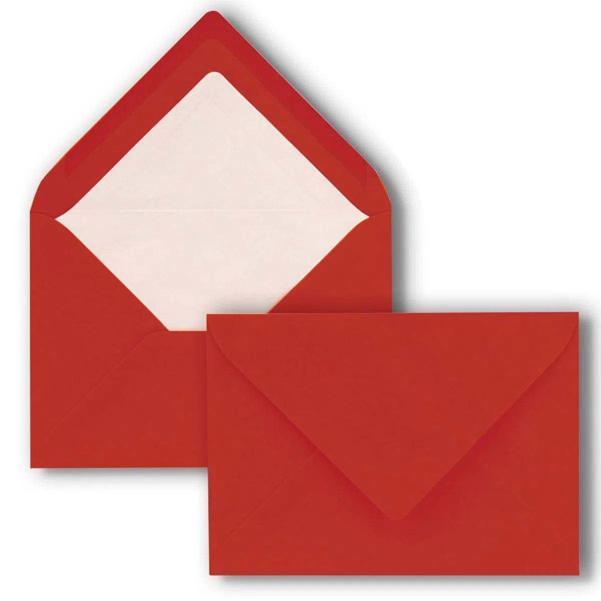 NEUSER PAPIER - Confezione di 700 biglietti con buste foderate, formato DIN A6/C6, 10,5 x 14,8 cm, incollaggio a umido, colore: rosso