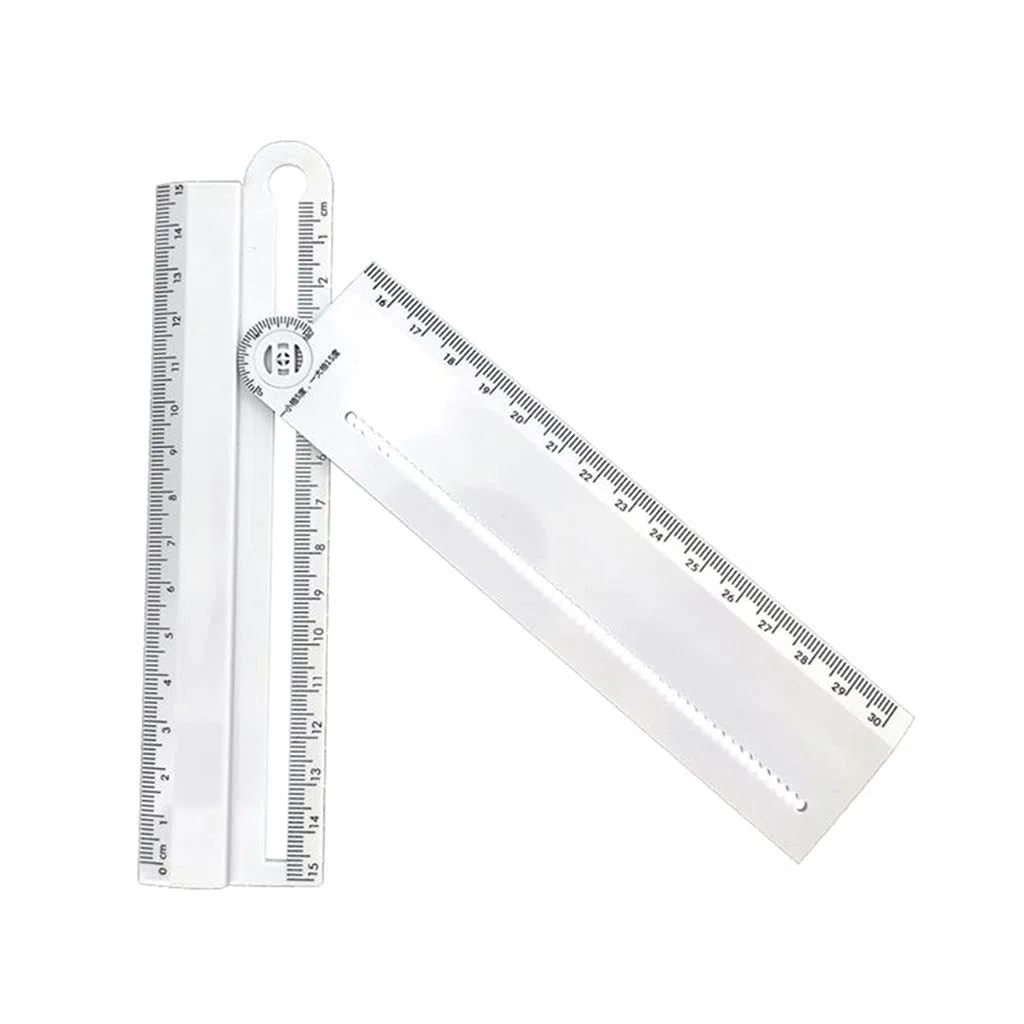 1pcs Stile Semplice 30 centimetri Rettangolo Trasparente Righello Goniometro Studente Cancelleria Disegno Strumento Forniture