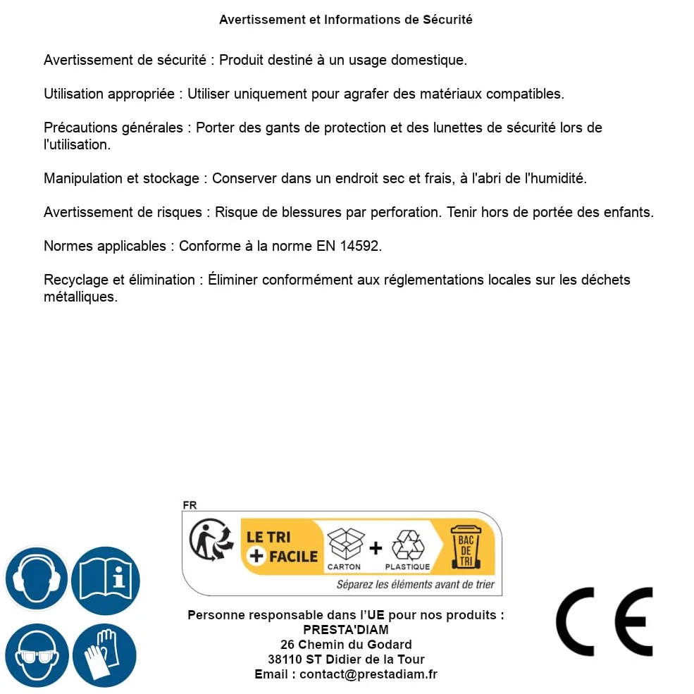 D-Work, 1000 punti metallici H-30, zincati, 8,6 x 30 x 1,25 mm