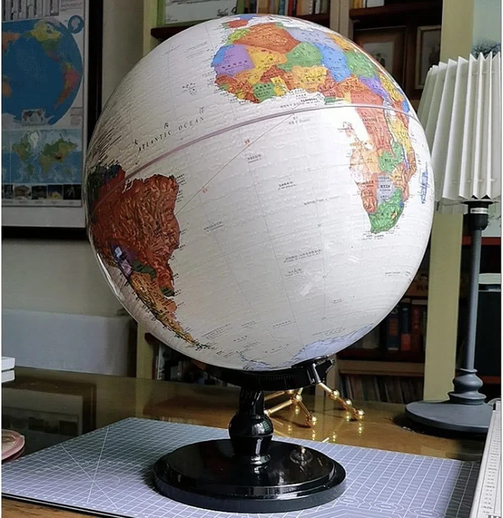 Globo terrestre, Con Globo Politico Da Tavolo Supporto Nero