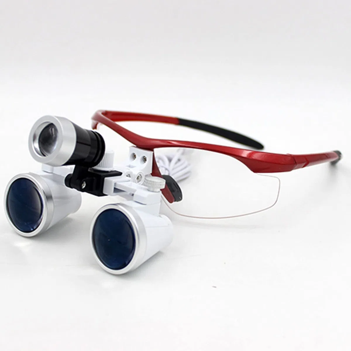 Lente d'Ingrandimento Lente d'Ingrandimento 3.5X2.5 Occhiali dentali Lenti d'Ingrandimento binoculari mediche chirurgiche 320 mm 420 mm (Colore: Rosso, Dimensioni: 2.5) (Rosso 2.5)