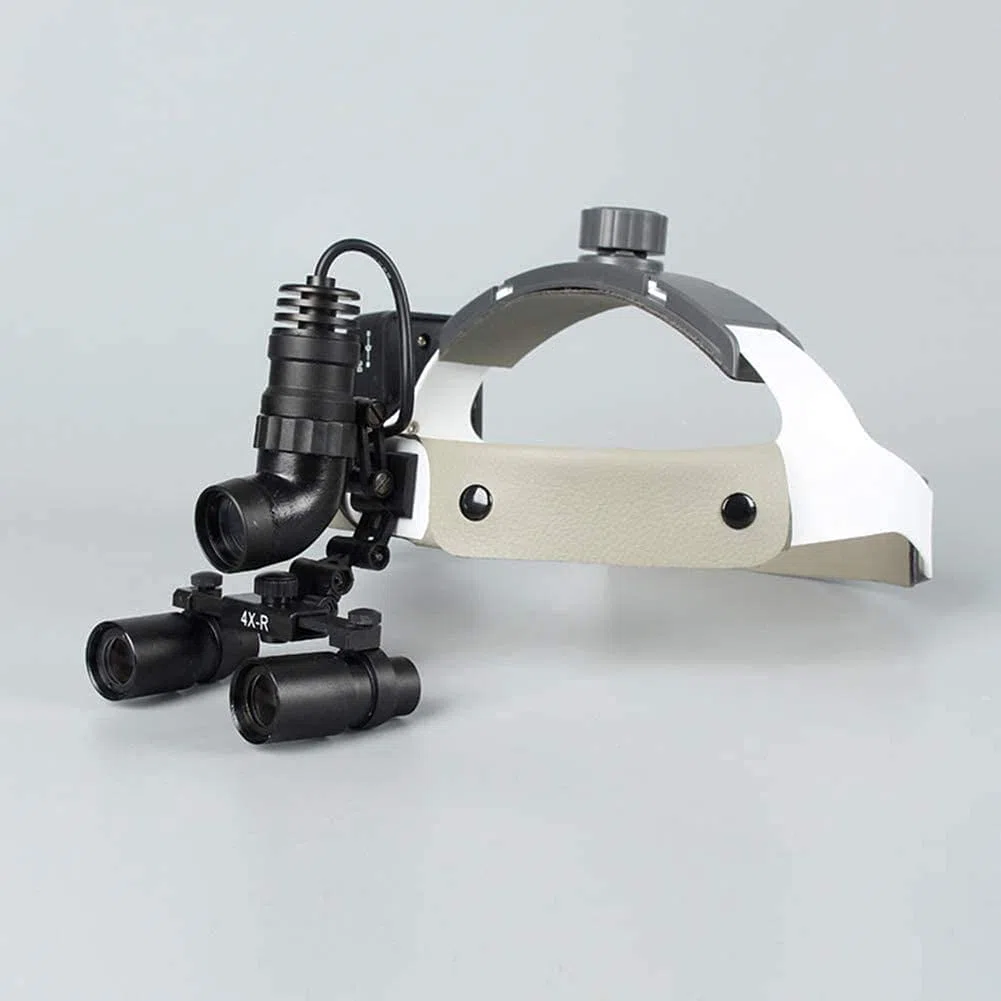 Lenti d'Ingrandimento Dentali, Lenti d'Ingrandimento Binoculari Chirurgiche Dentali - Lente d'Ingrandimento Binoculare 4X 420 Mm con Lampada Frontale A LED da 5 W