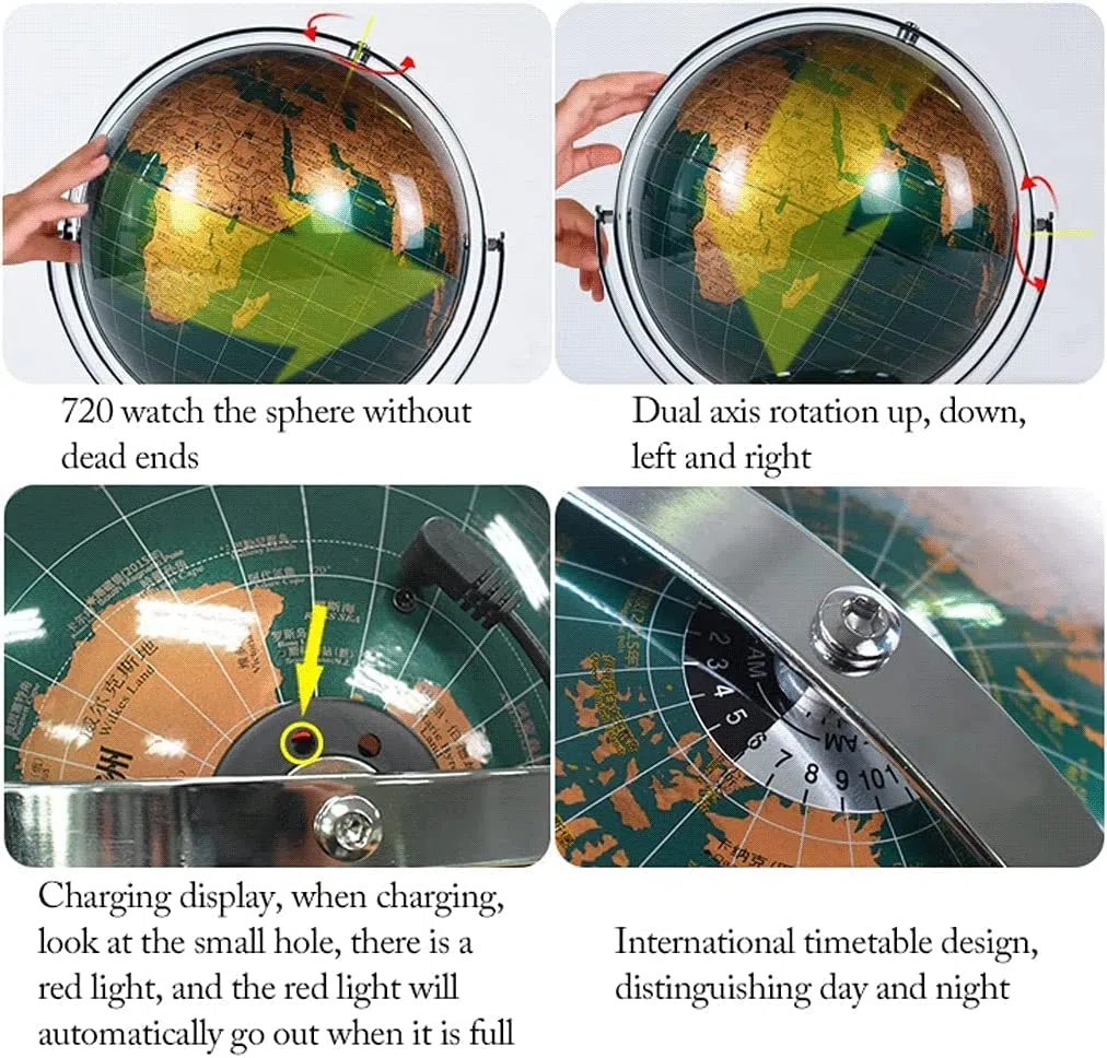 Globo terrestre, Decorazione for La Casa, Marcatura Di Testo Chiaro(E)