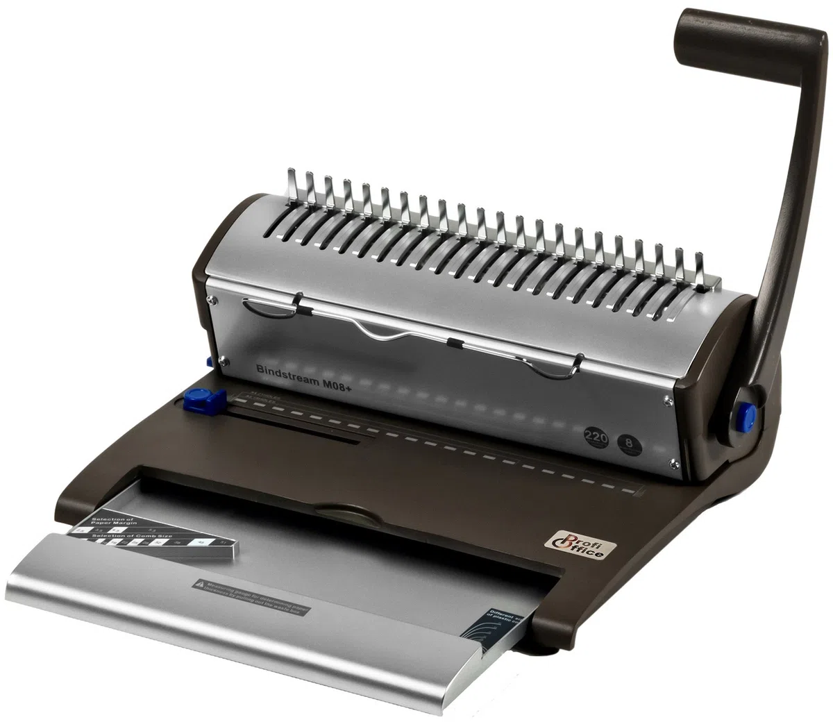 Rilegatrice Bindestream M08+ – Rilegatrice a Dorsi plastici per Formati DIN A4, Perfora 8 Fogli e Rilega fino a 220 Fogli, Macchina per Rilegatura per Studenti (79017)