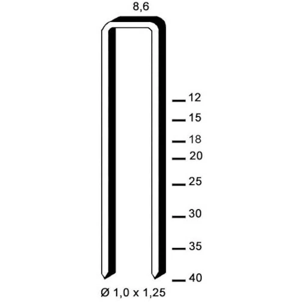 D-Work, 1000 punti metallici H-30, zincati, 8,6 x 30 x 1,25 mm