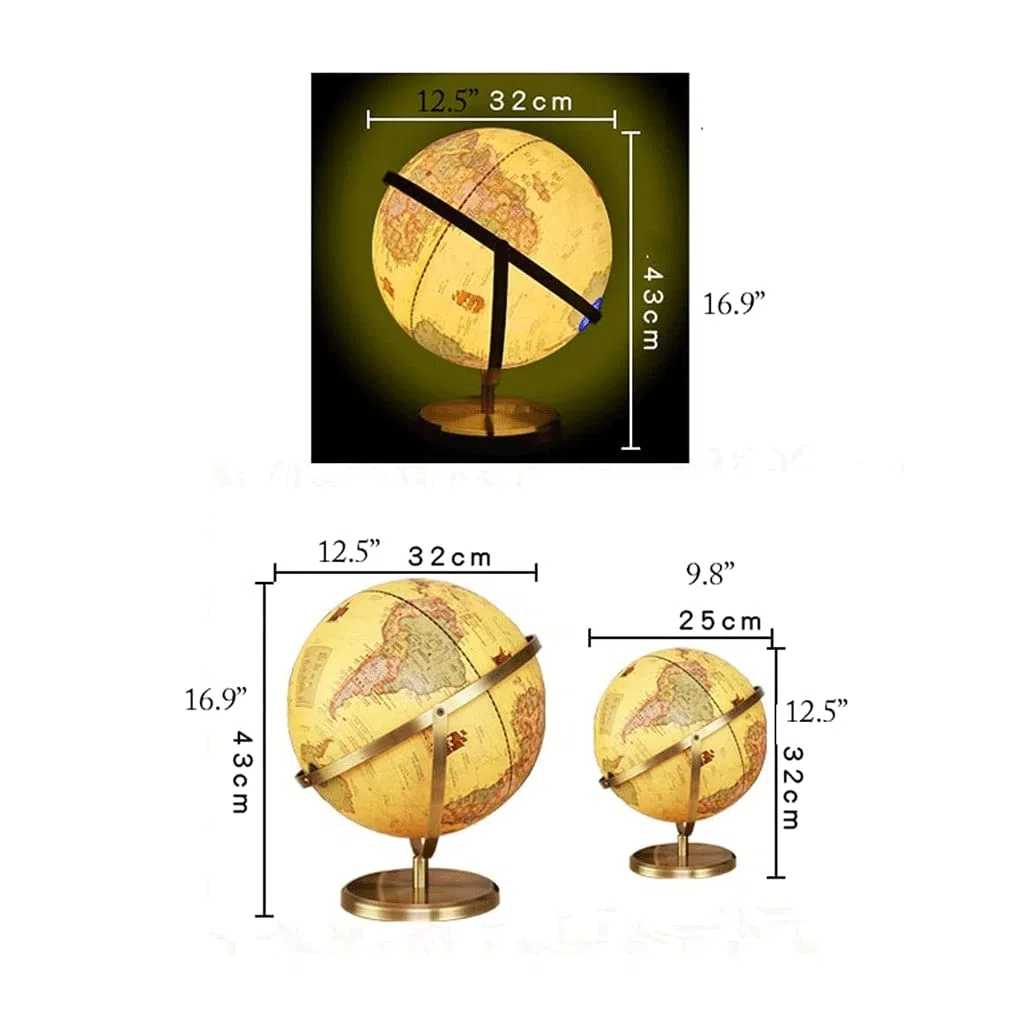 Globo terrestre, Con Supporto Globo Rotante A 720°(25cm)