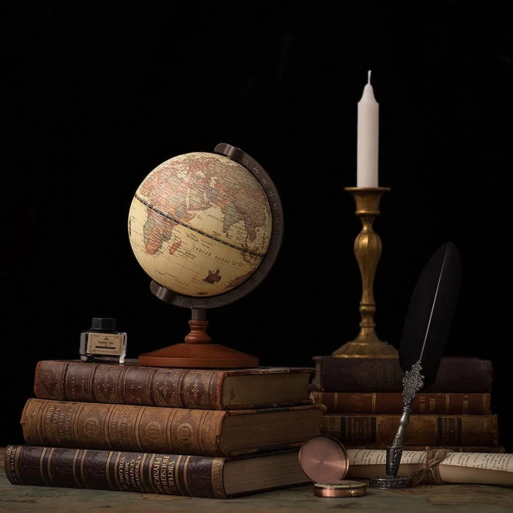 Innovativo globo retrò con supporto, mappamondo geografico educativo per bambini e adulti, decorazione per la casa - Ultimo stile educativo divertente