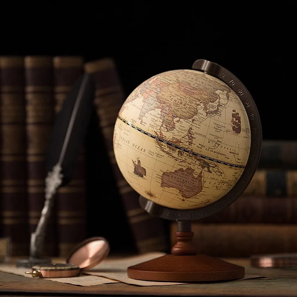 Innovativo globo retrò con supporto, mappamondo geografico educativo per bambini e adulti, decorazione per la casa - Ultimo stile educativo divertente