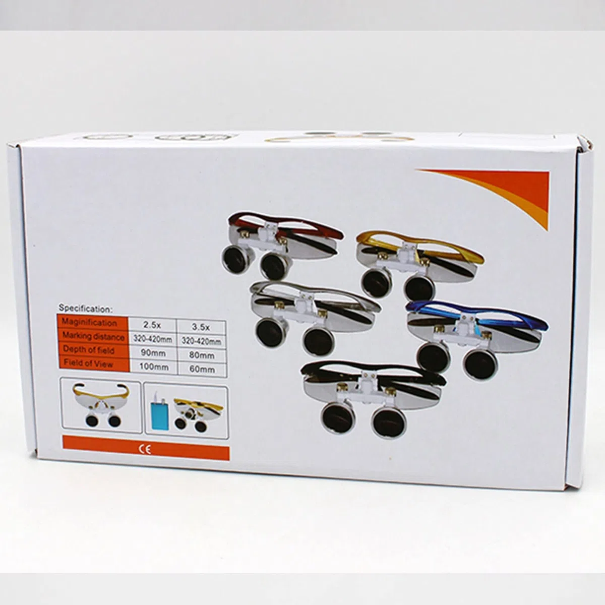 Lente d'Ingrandimento Lente d'Ingrandimento 3.5X2.5 Occhiali dentali Lenti d'Ingrandimento binoculari mediche chirurgiche 320 mm 420 mm (Colore: Rosso, Dimensioni: 2.5) (Rosso 2.5)